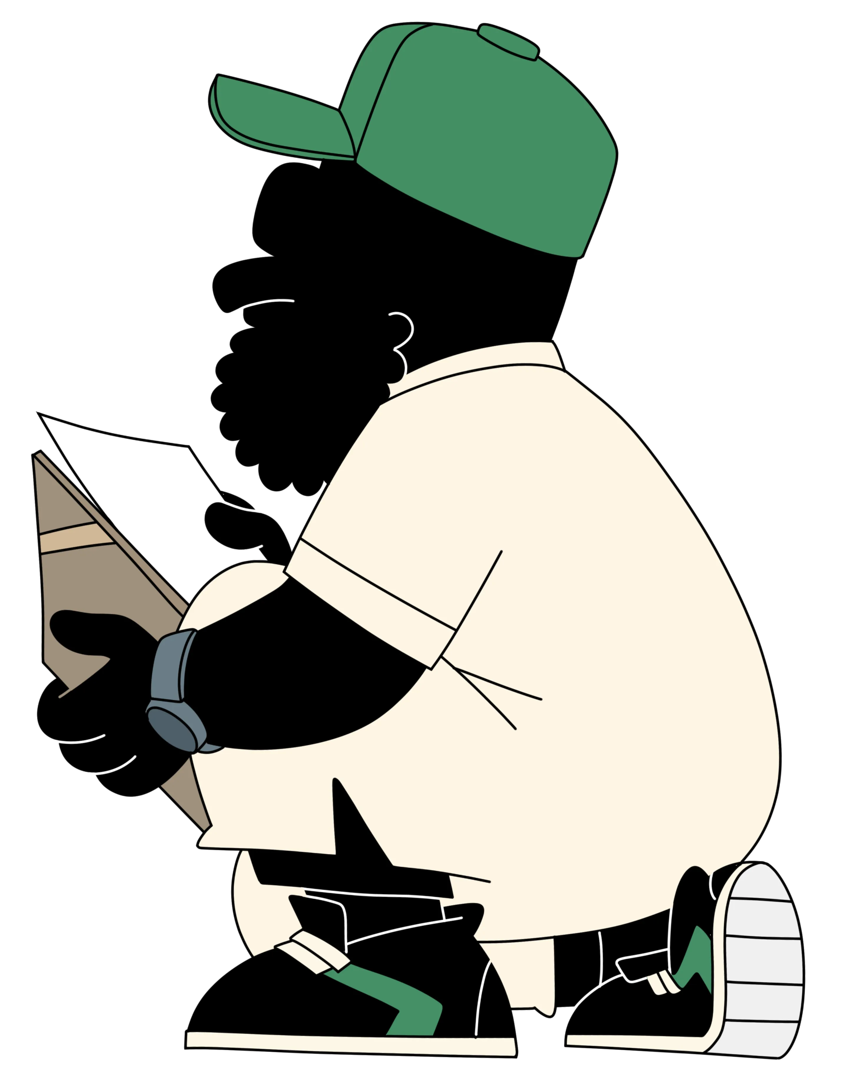 Amir looking at his paper